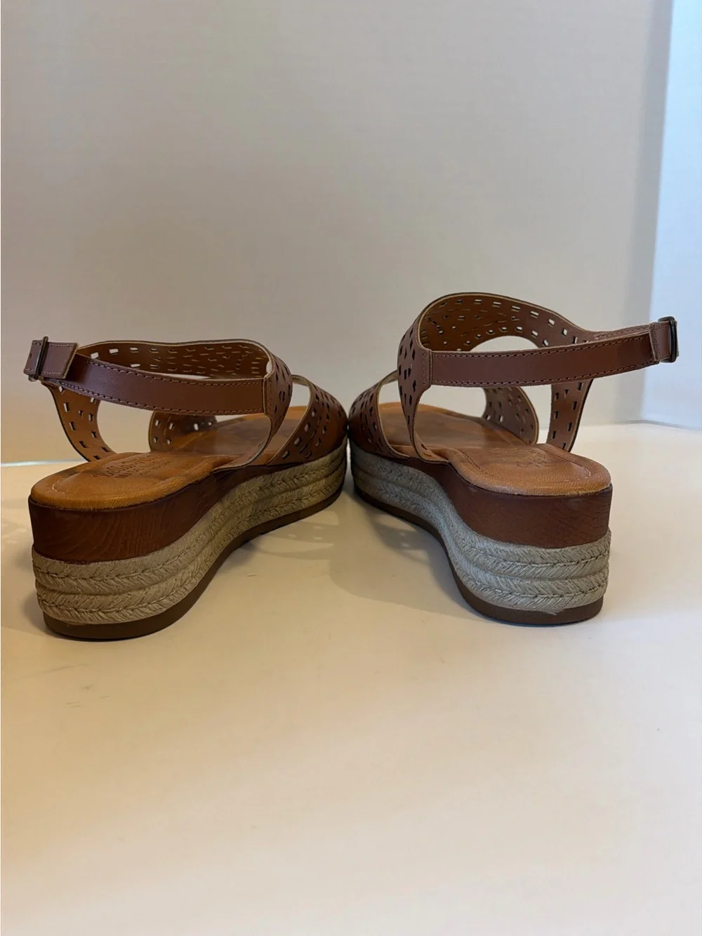 Bella Vita Womens Brown Cutout Espadrille Platform Sandals Size 8WW